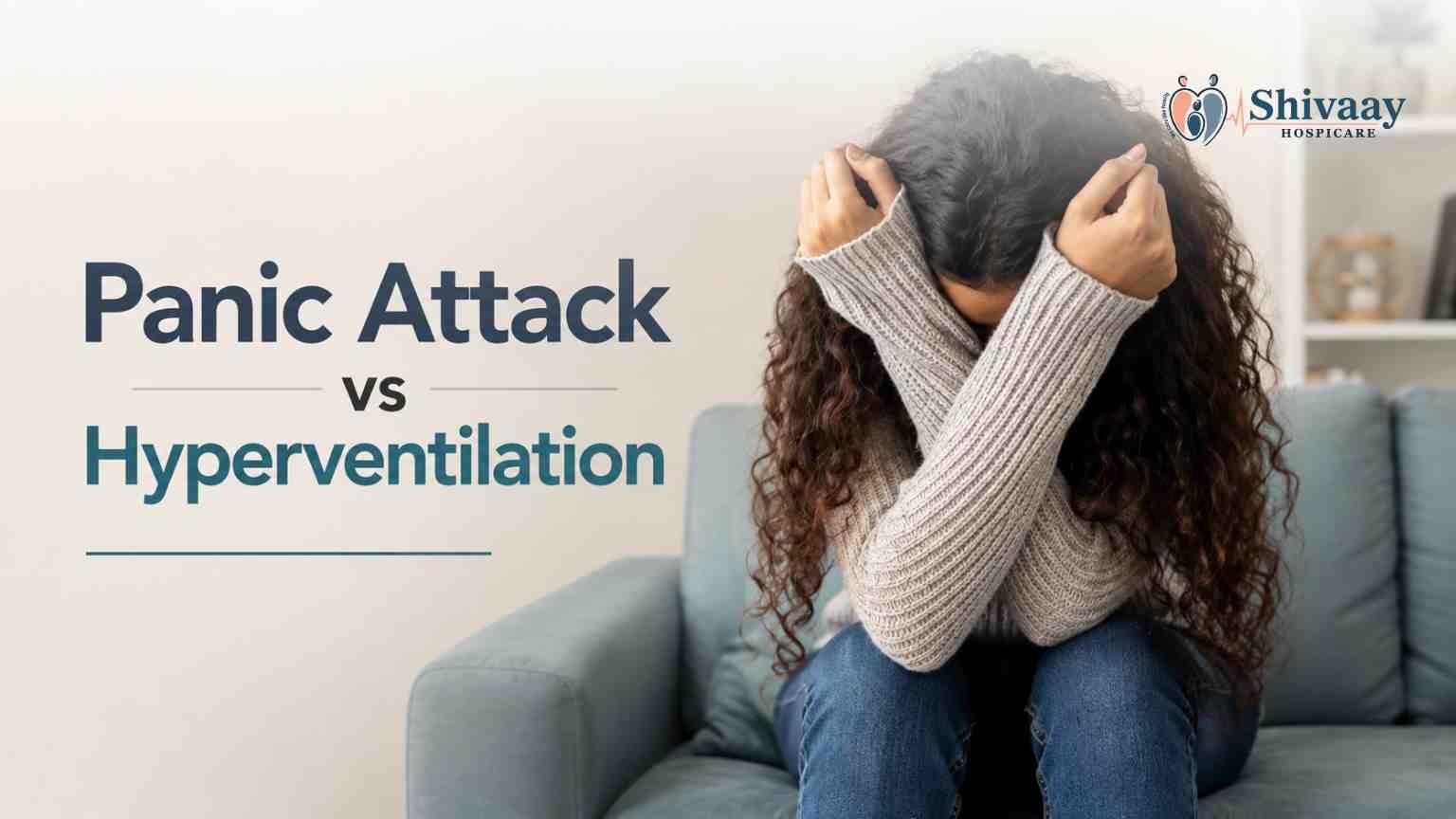 Woman experiencing distress while illustrating the difference between a panic attack and hyperventilation