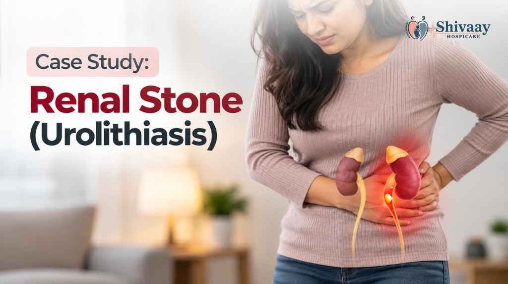 Renal stone case study showing a woman experiencing kidney pain.