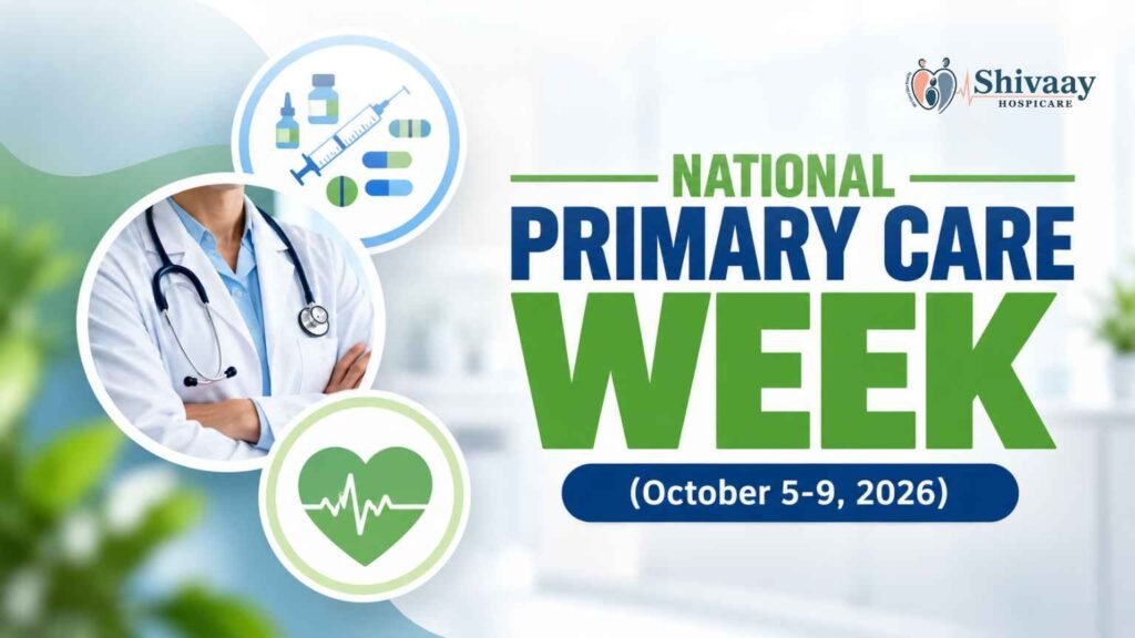 National Primary Care Week 2026 graphic featuring a doctor, medical icons, and dates October 5-9.